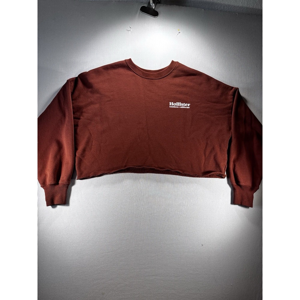 Hollister Southern California Oversized Cropped Logo Graphic Crew Sweatshirt S
